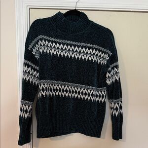 Christian Siriano Teal Ribbed Sweater